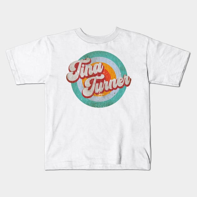 Color Circle With Name-Tina Turner Kids T-Shirt by Mysimplicity.art